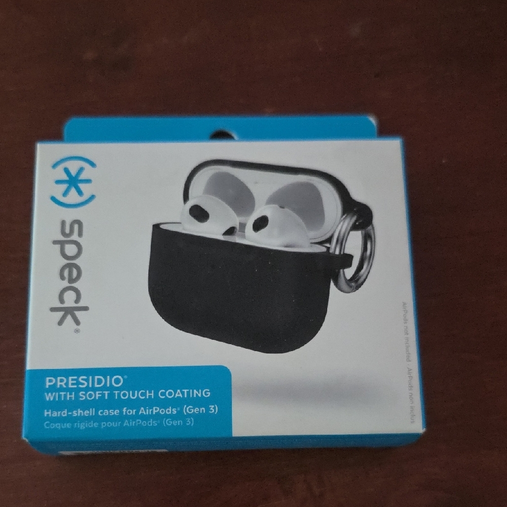 Speck AirPod (Gen 3) Hard Shell Case Black Presido With Soft Touch Coating
